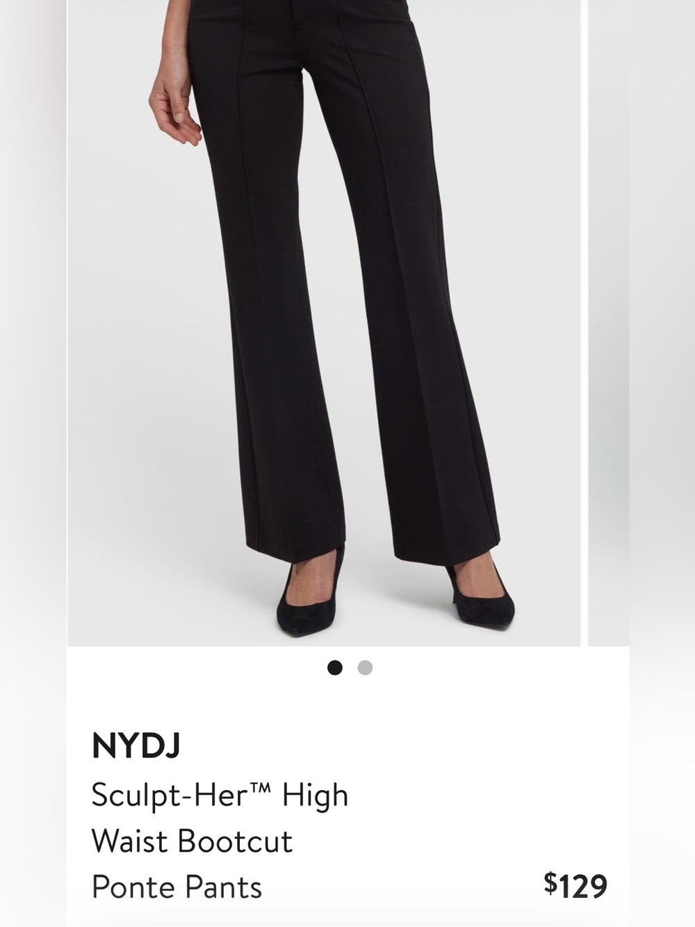NYDJ Sculpt Her Black High-Waist Bootcut Ponte Pants size Large